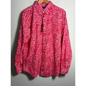 Cremieux Tropical Palm Cotton Long sleeve Large